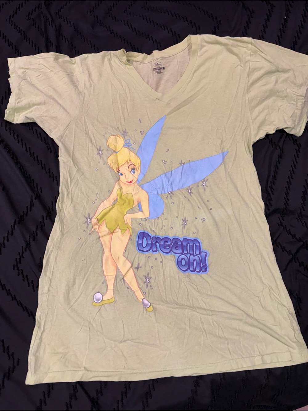 Disney Tinker Bell Green Graphic Long Sleep Tee - Dream On